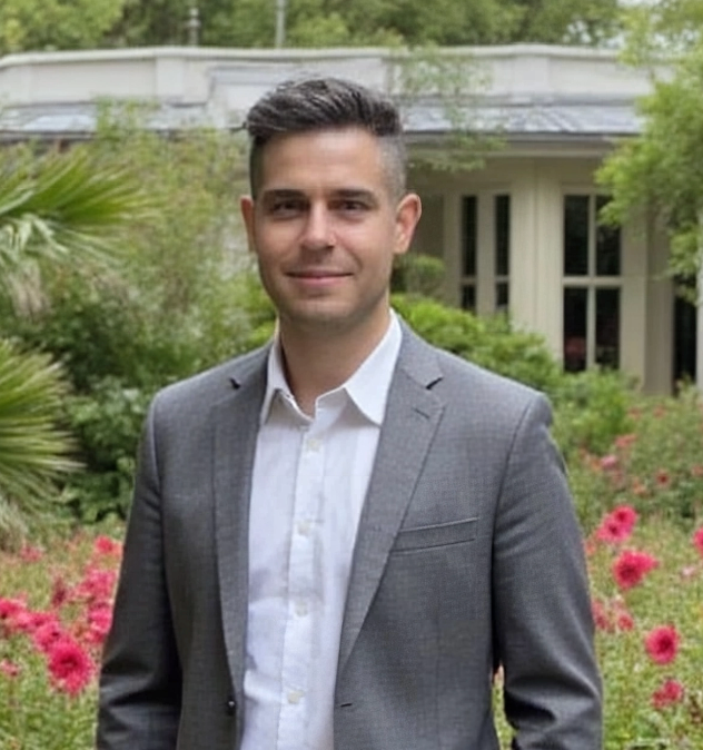 Avatar masculino en traje con la naturaleza